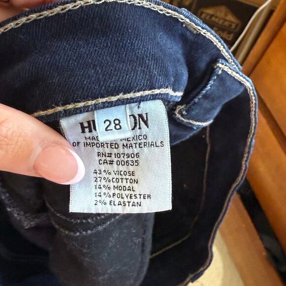 Hudson Mid Rise Dark Wash Denim Stretch Womens Cut Off Shorts Size 28 - Picture 4 of 5